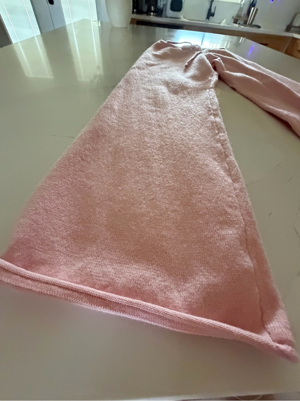 Knitted Pink Drawstring Lounge Pants - Picture 2 of 6